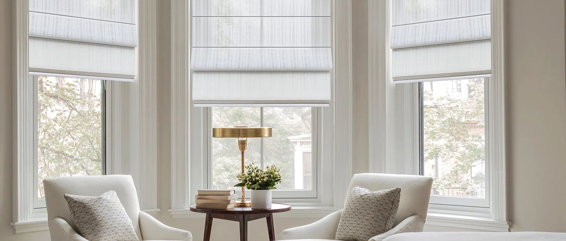 Classic roman shades for timeless design with functional light and privacy control.