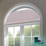 Smart blackout honeycomb shades for arched windows-light pink