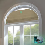 Smart blockout honeycomb shades for arched windows-light coffee