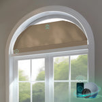 Smart half shading honeycomb shades for arched windows-brown