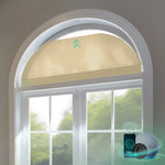 Smart half shading honeycomb shades for arched windows-light coffee