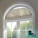 Smart half shading texture honeycomb shades for arched windows-light coffee