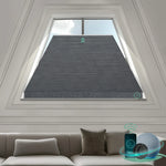 Smart blackout Texture honeycomb shades with voice, remote, and app control for isosceles trapezoid windows-dark grey