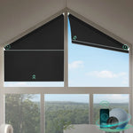 Smart blackout honeycomb shades for right trapezoid windows-noir