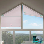 Smart blockout honeycomb shades for right trapezoid windows-light pink