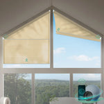 Smart half shading honeycomb shades for right trapezoid windows-light coffee