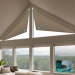 Smart blackout cellular shades for triangle windows-brown