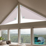 Smart blackout cellular shades for triangle windows-light pink