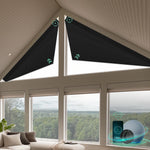 Smart blackout cellular shades for triangle windows-noir