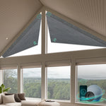 Smart blackout Texture cellular shades for triangle windows-dark grey