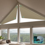 Smart blockout cellular shades for triangle windows-light coffee