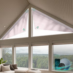 Smart half shading cellular shades for triangle windows-light pink