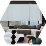 Smart honeycomb window shades with 75% Shading Pearl Fabric, Design for Bedroom & Living Room etc.