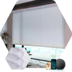 Yoolax motorized cellular shades with Half-Shading White Fabric, honeycomb Insulated Design for Bedroom & Living Room etc.