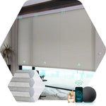 Motorized cellular blinds with Half-Shading Texture Light Coffee Fabric, Design for Bedroom & Living Room etc.