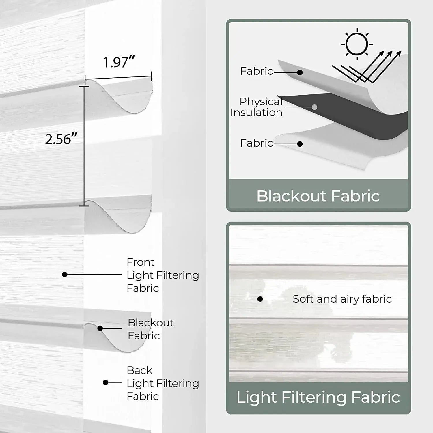 Yoolax Motorized Shangri-la Sheer Shades