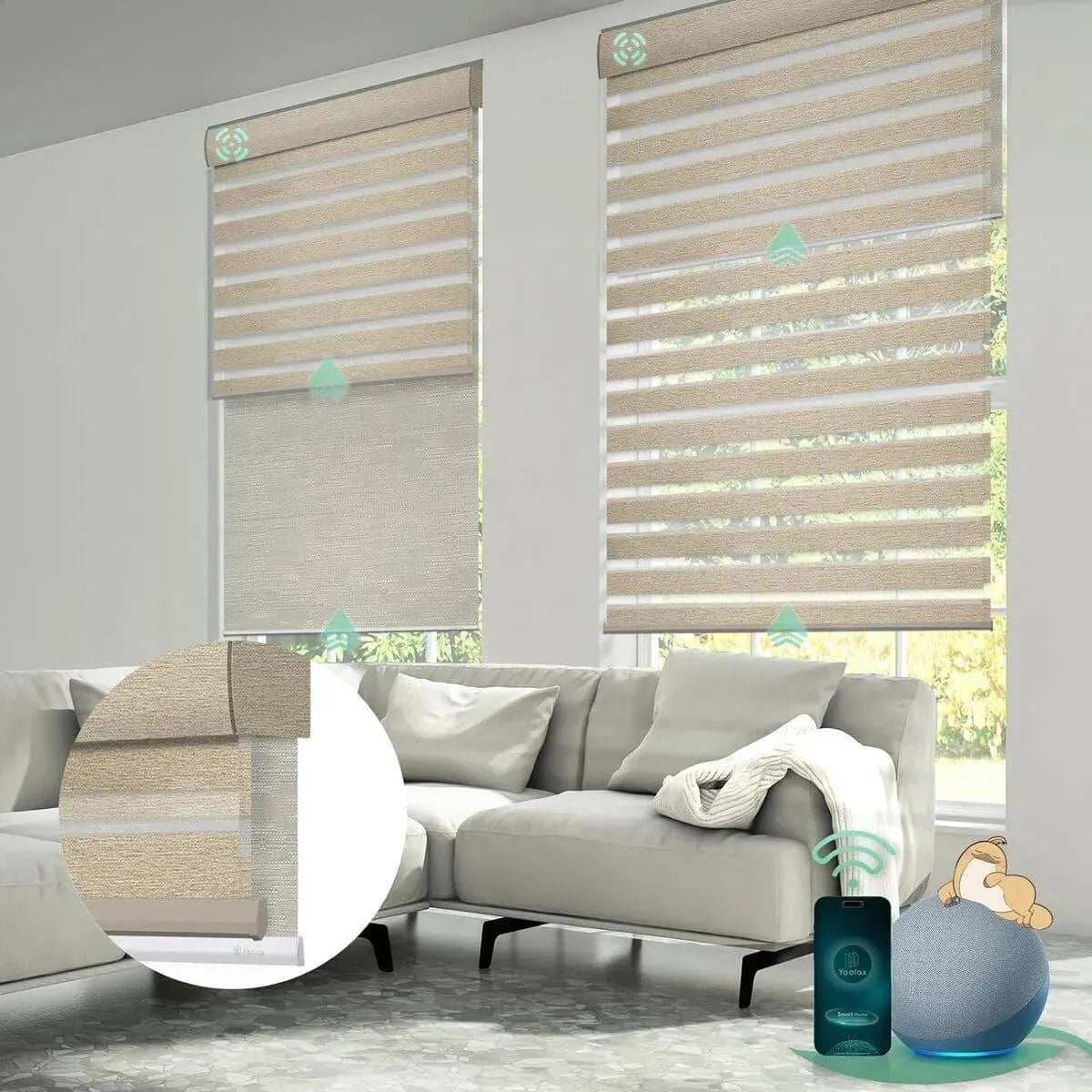 Yoolax Motorized Dual Roller Shades