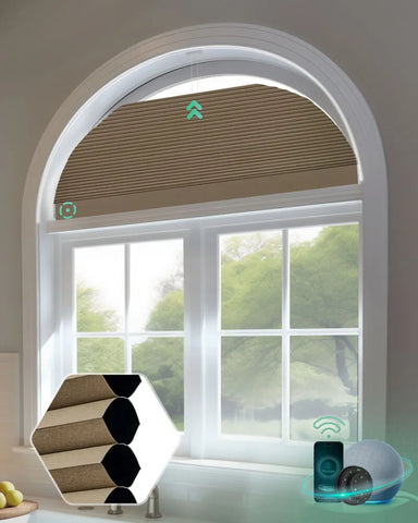 Yoolax Motorized Cellular Shades Arch Shaped