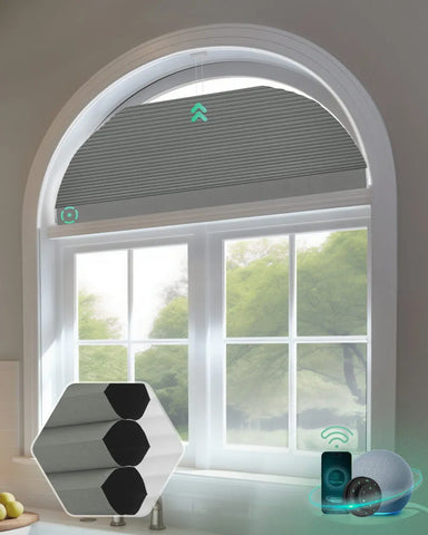 Yoolax Motorized Cellular Shades Arch Shaped