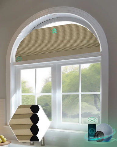 Yoolax Motorized Cellular Shades Arch Shaped