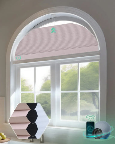 Yoolax Motorized Cellular Shades Arch Shaped