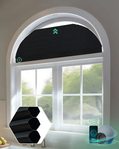 Yoolax Motorized Cellular Shades Arch Shaped