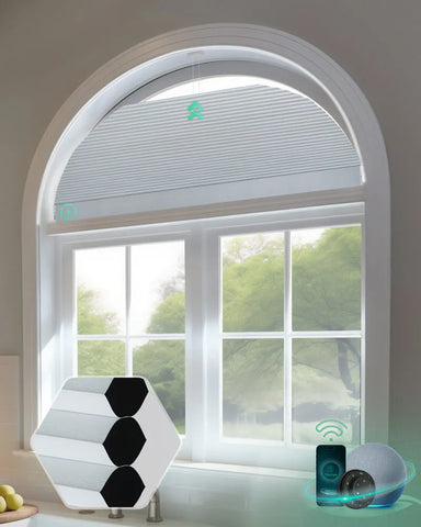 Yoolax Motorized Cellular Shades Arch Shaped