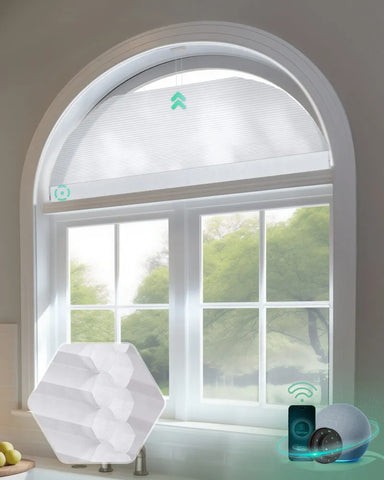 Yoolax Motorized Cellular Shades Arch Shaped