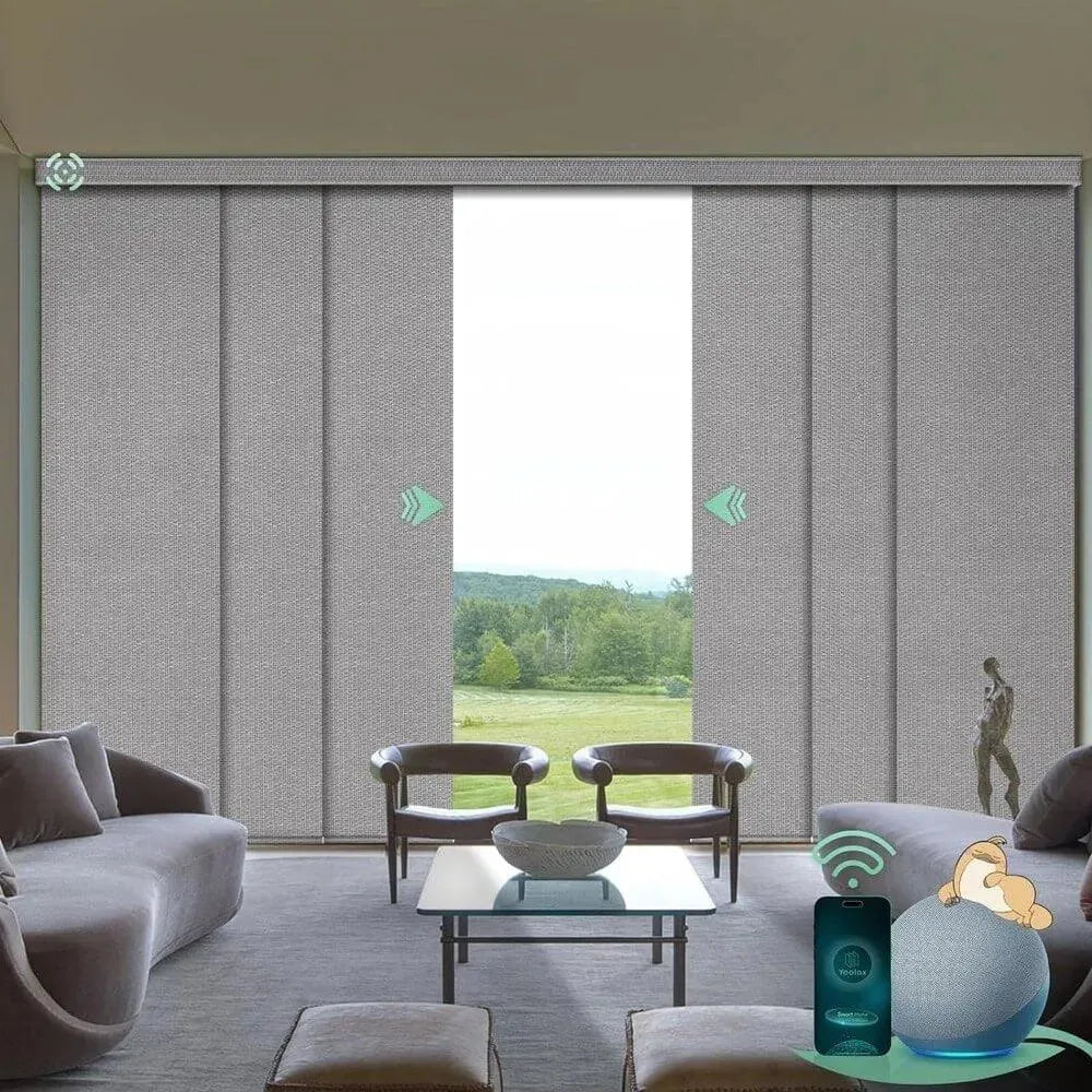 Yoolax Custom XL Smart Sliding Door Blinds Hardwired