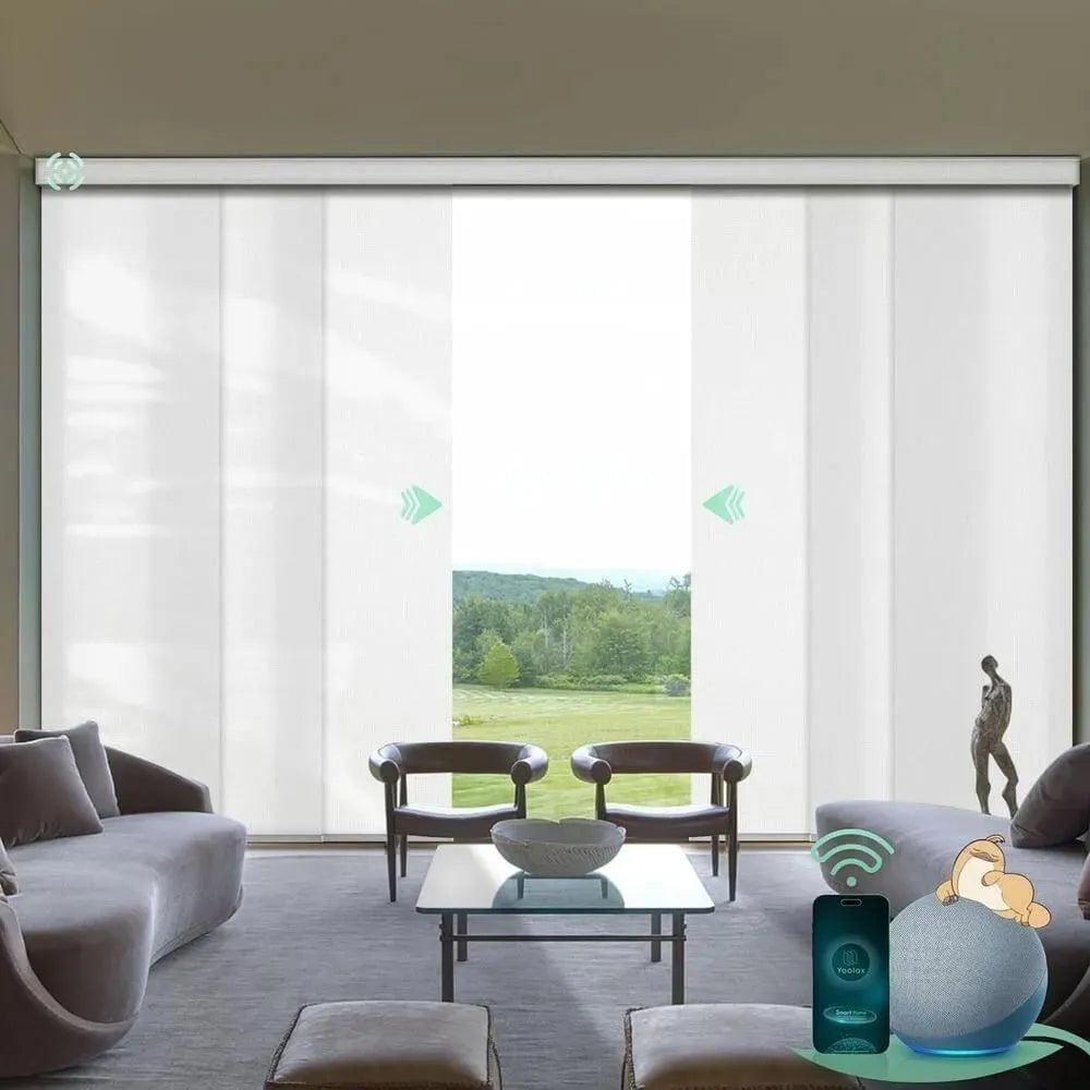 Yoolax Custom XL Smart Sliding Door Blinds Hardwired