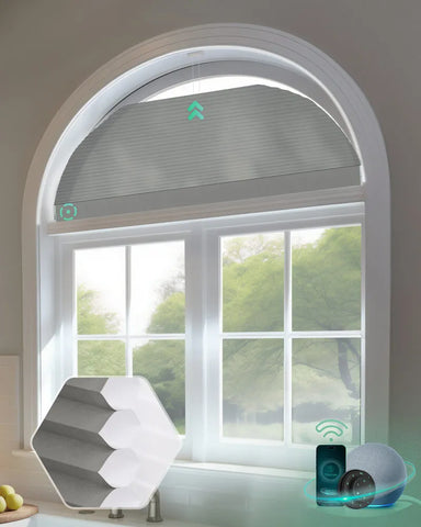 Yoolax Motorized Cellular Shades Arch Shaped