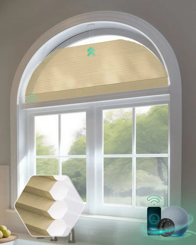 Yoolax Motorized Cellular Shades Arch Shaped