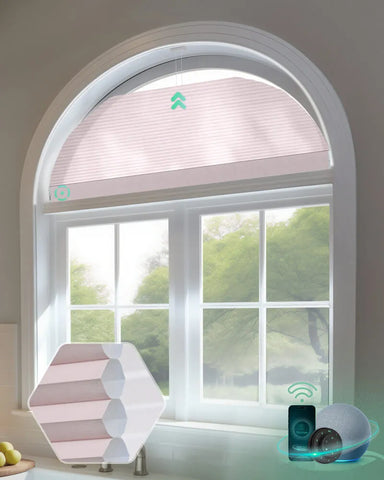 Yoolax Motorized Cellular Shades Arch Shaped