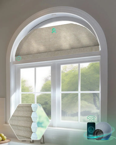 Yoolax Motorized Cellular Shades Arch Shaped