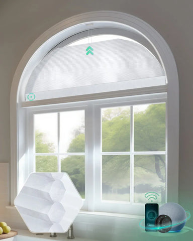 Yoolax Motorized Cellular Shades Arch Shaped