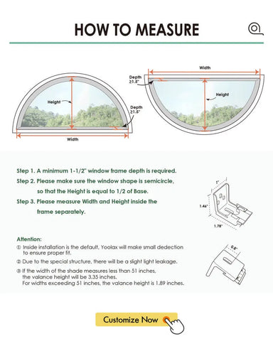 Yoolax Motorized Cellular Shades Arch Shaped