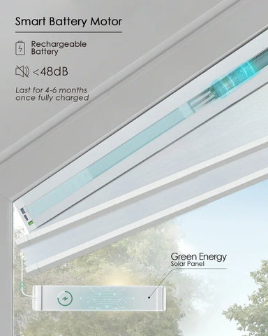 Yoolax Motorized Right Trapezoid Cellular Shades