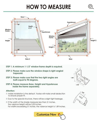 Yoolax Motorized Right Trapezoid Cellular Shades