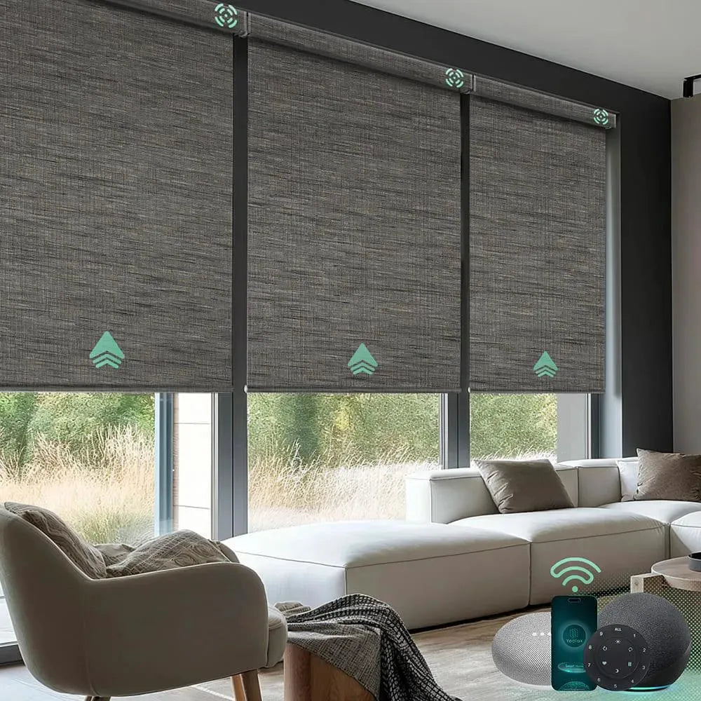 Yoolax Motorized Roller Shades 100% Blackout V-Series - Yoolax