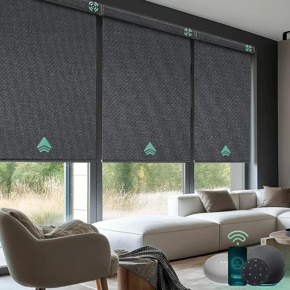 Yoolax Motorized Roller Shades 100% Blackout V-Series - Yoolax