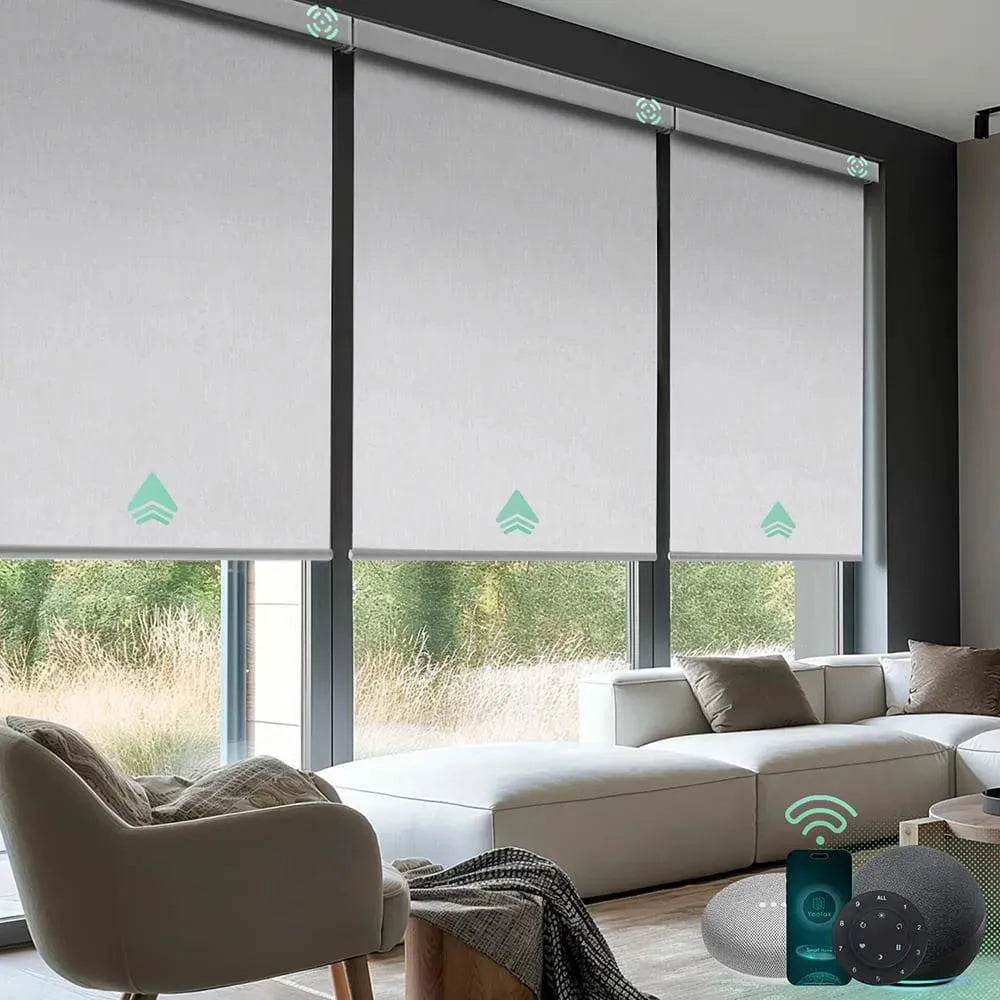 Yoolax Motorized Roller Shades 100% Blackout V-Series - Yoolax