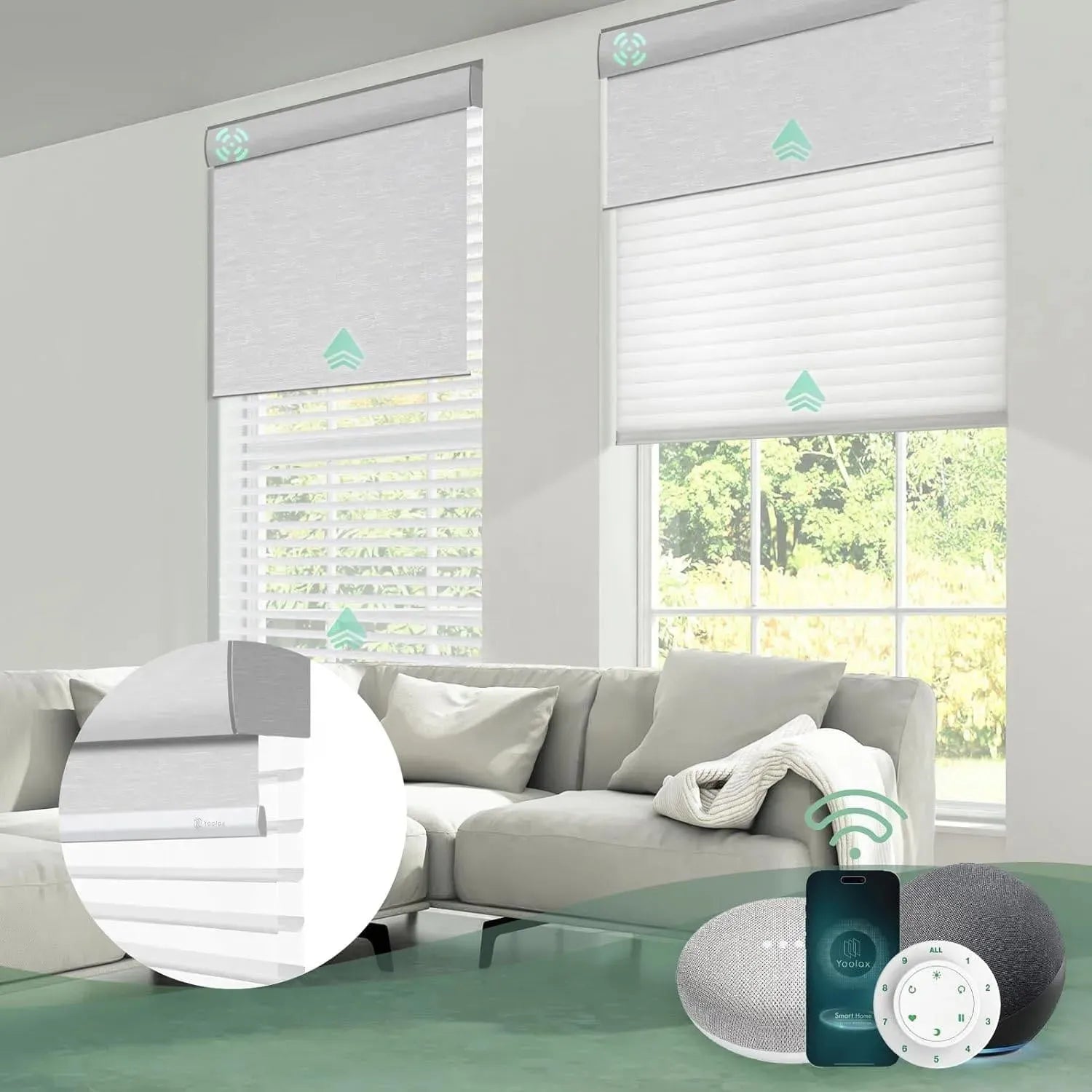 Yoolax Motorized Dual Roller Shades Blackout x Shangri-La