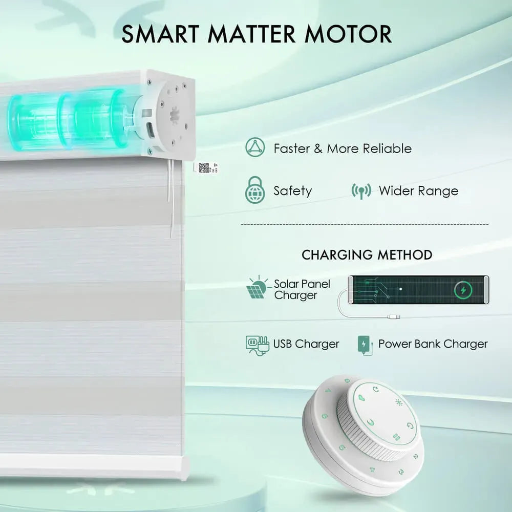 Yoolax Motorized Matter Zebra Blinds - Yoolax