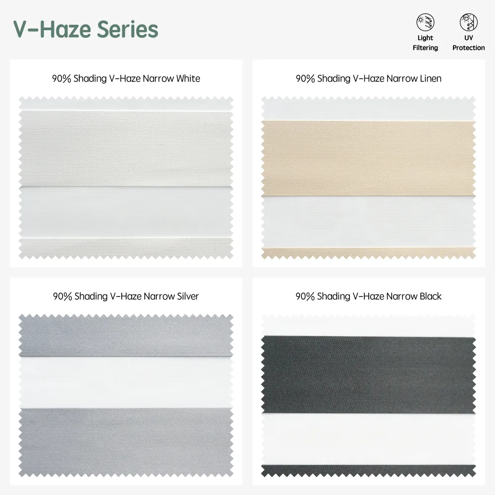 Yoolax Motorized Double Layer Zebra Shades Fabric Samples (V Series)