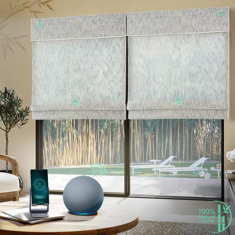 Yoolax Motorized Bamboo & Woven Wood Shades - Yoolax